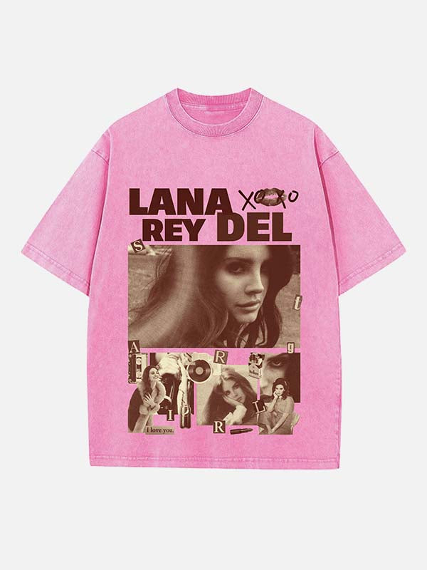 Lana Del Rey Print Round Neck T-shirt