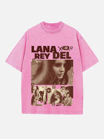 Lana Del Rey Print Round Neck T-shirt
