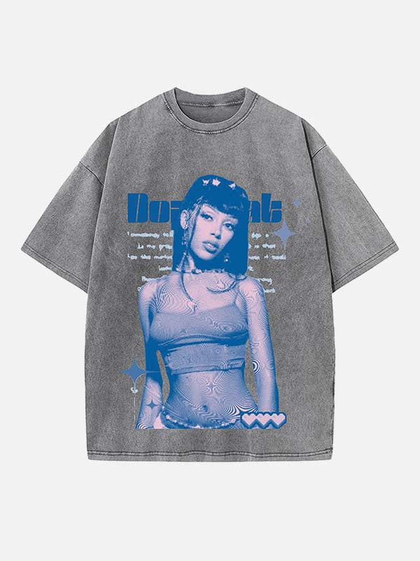 Doja Cat Print Round Neck T-shirt