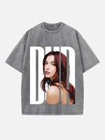 Dua Lipa Print Round Neck T-shirt