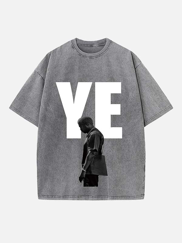 Kanye West Print Round Neck T-shirt