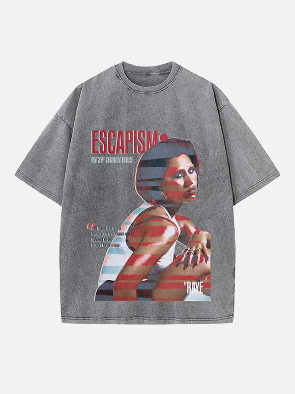 Raye Print Round Neck T-shirt