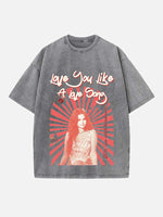 Selena Gomez Print Round Neck T-shirt