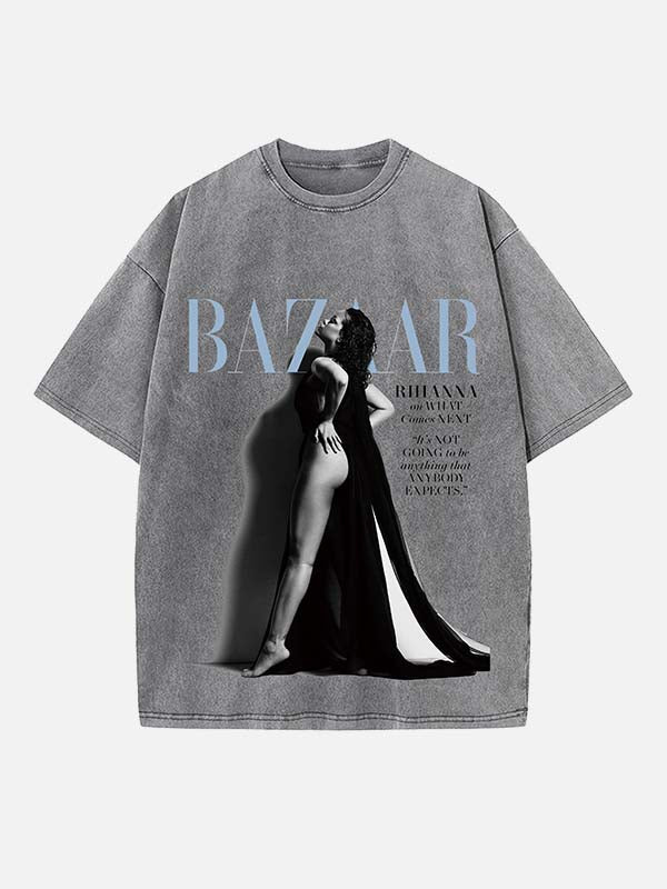 Rihanna Print Round Neck T-shirt