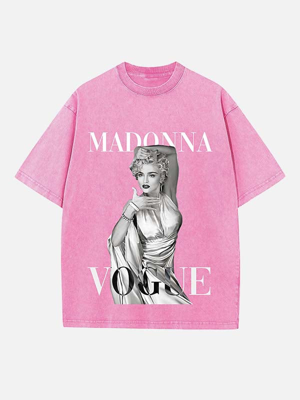 Madonna Print Round Neck T-shirt