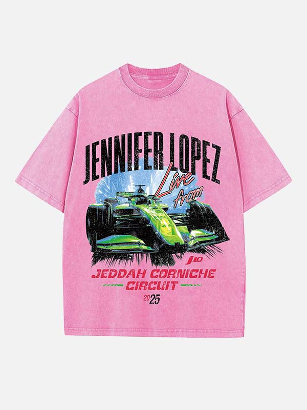 Jennifer Lopez Print Round Neck T-shirt