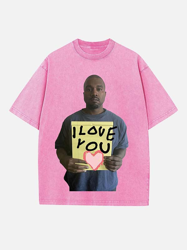 Kanye West Print Round Neck T-shirt