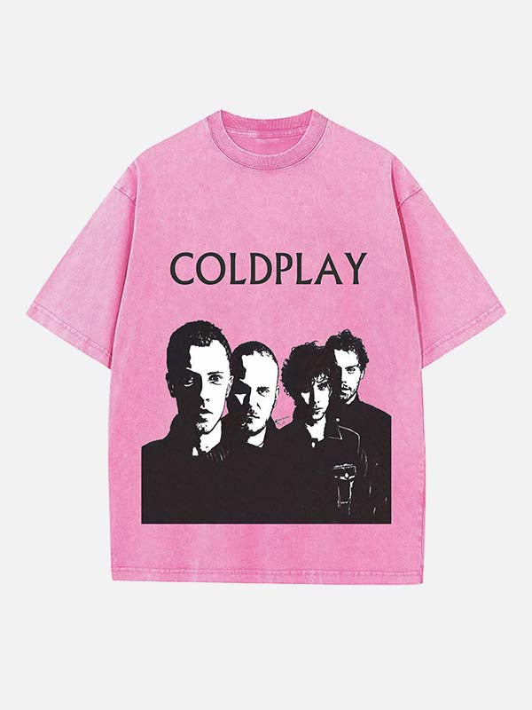 Coldplay Print Round Neck T-shirt