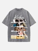 Kesha Print Round Neck T-shirt