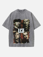 U2 Print Round Neck T-shirt