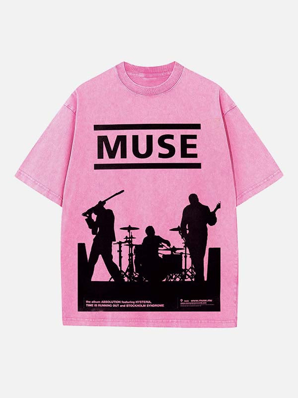 Muse Print Round Neck T-shirt