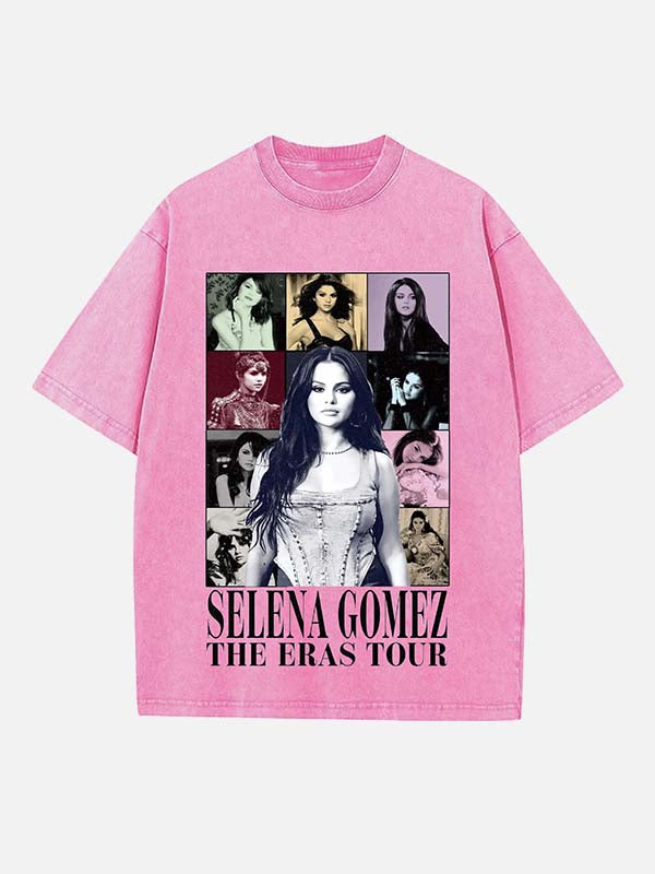 Selena Gomez Print Round Neck T-shirt