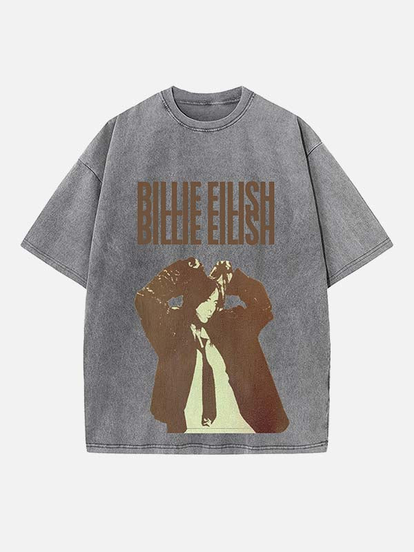 Billie Eilish Print Round Neck T-shirt