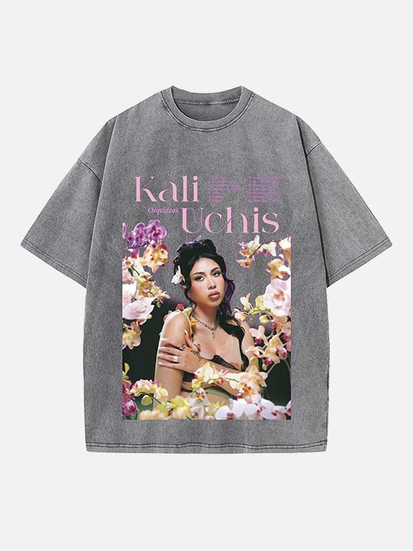 Kali Uchis Print Round Neck T-shirt