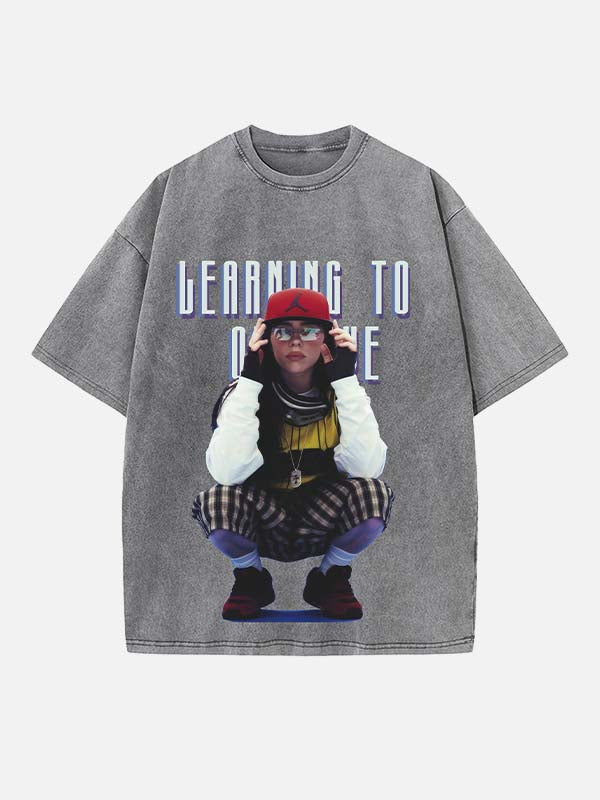 Billie Eilish Print Round Neck T-shirt