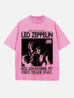 Led Zeppelin Print Round Neck T-shirt