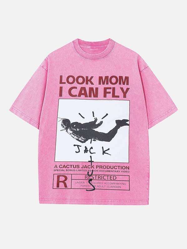 Travis Scott Print Round Neck T-shirt