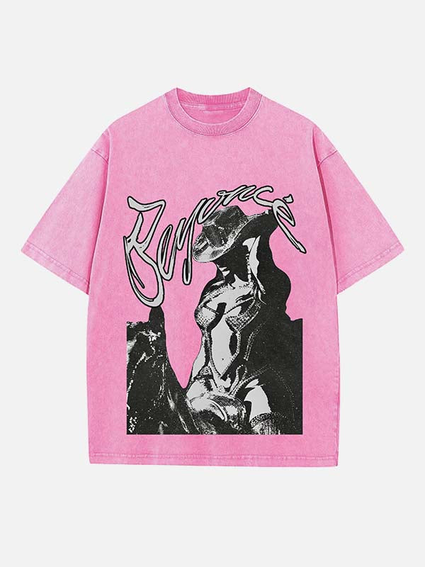 Beyoncé Print Round Neck T-shirt