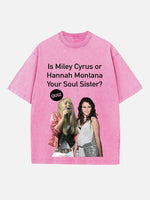 Miley Cyrus Print Round Neck T-shirt