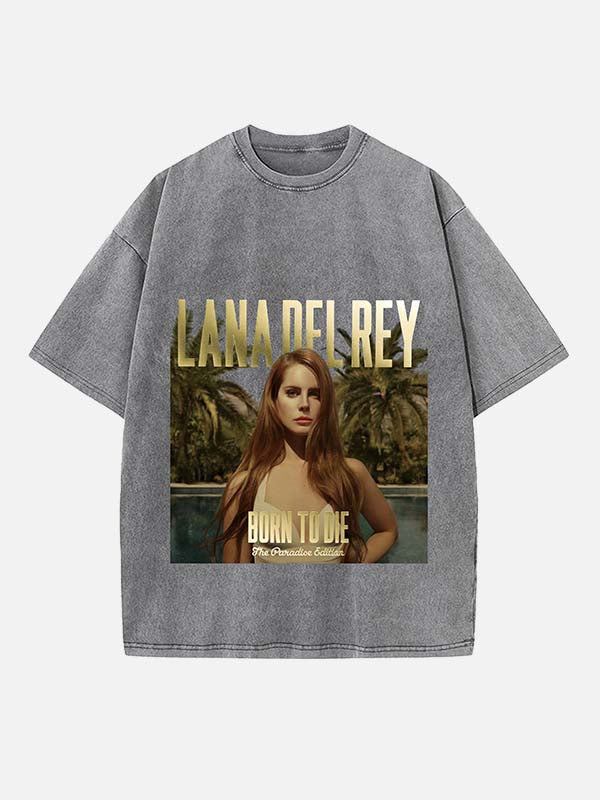 Lana Del Rey Print Round Neck T-shirt