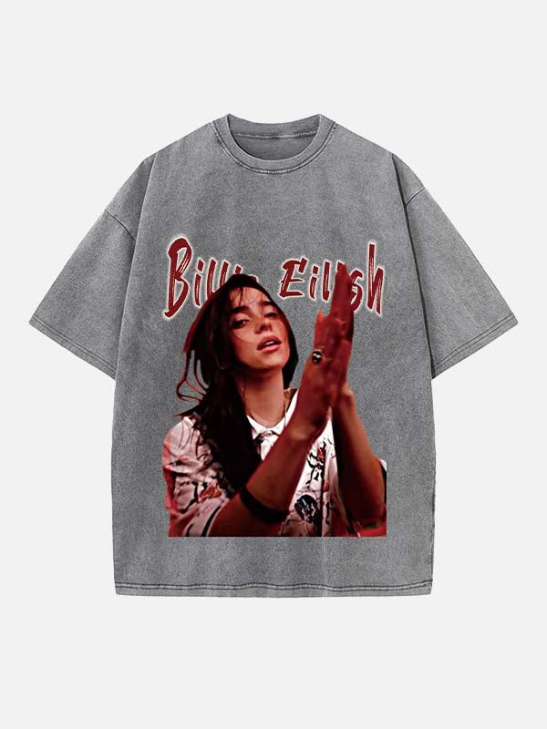 Billie Eilish Print Round Neck T-shirt