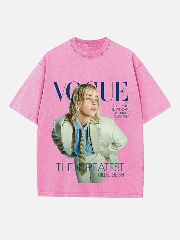 Billie Eilish Print Round Neck T-shirt