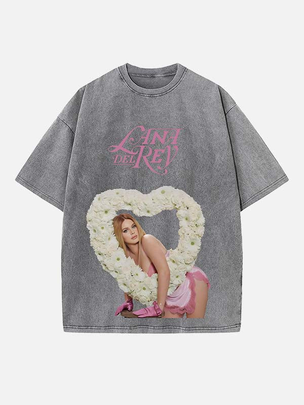 Lana Del Rey Print Round Neck T-shirt