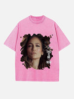 Jennifer Lopez Print Round Neck T-shirt