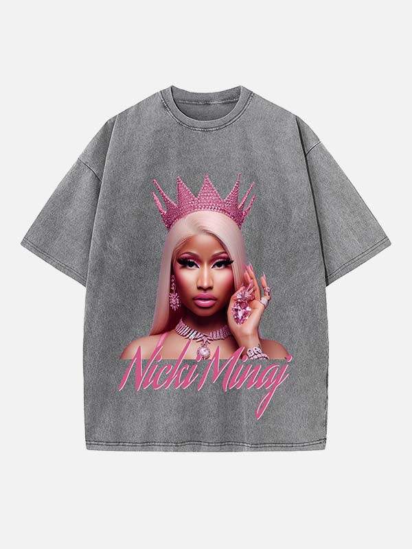 Nicki Minaj Print Round Neck T-shirt
