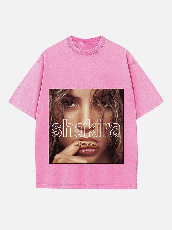 Shakira Print Round Neck T-shirt