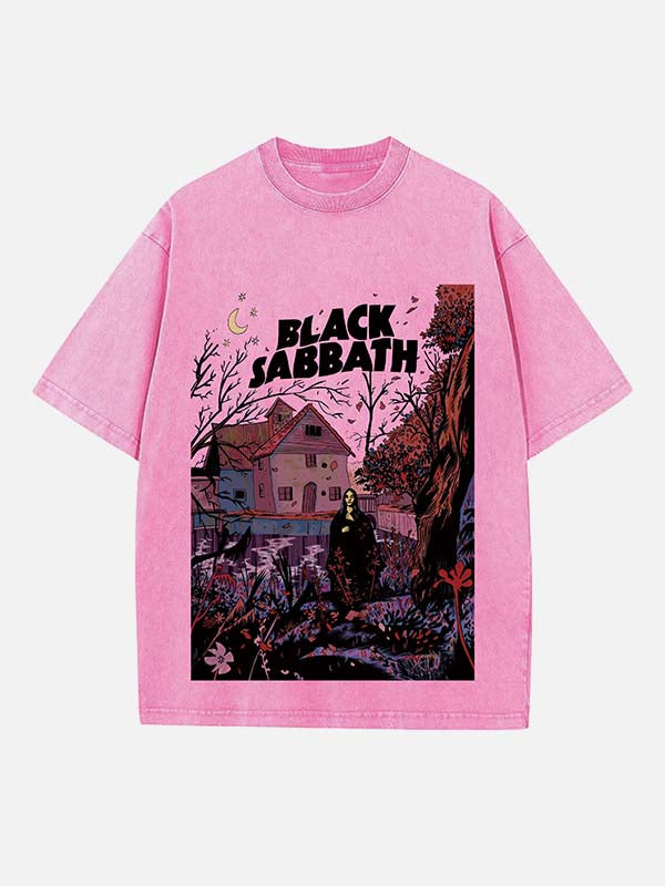 Black Sabbath Print Round Neck T-shirt