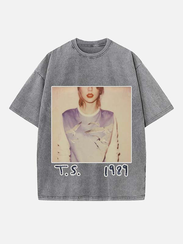 Taylor Swift Print Round Neck T-shirt