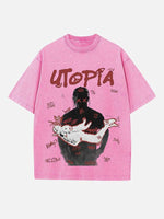Travis Scott Print Round Neck T-shirt