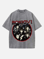 Bon Jovi Print Round Neck T-shirt