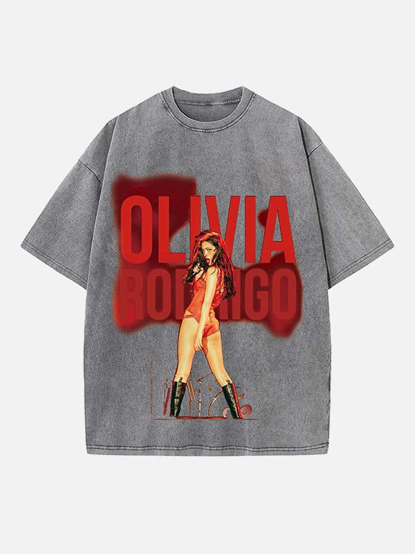 Olivia Rodrigo Print Round Neck T-shirt