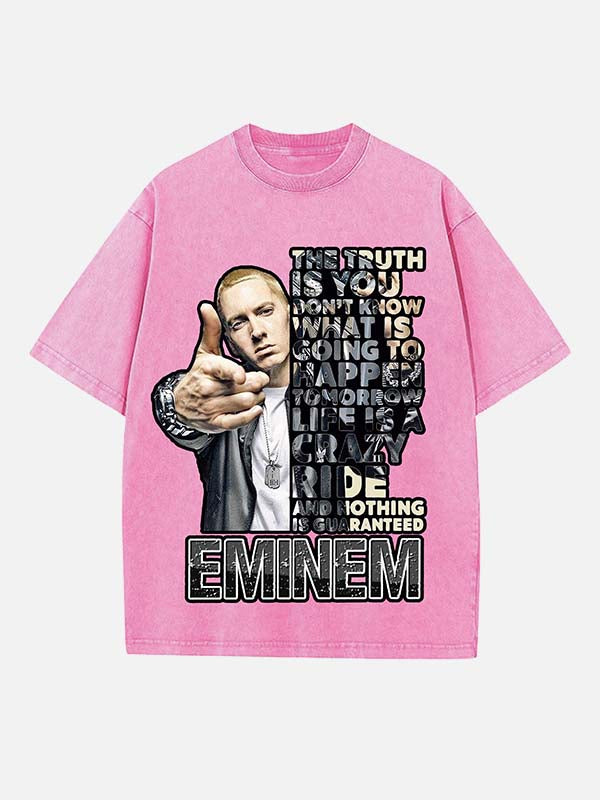 Eminem Print Round Neck T-shirt