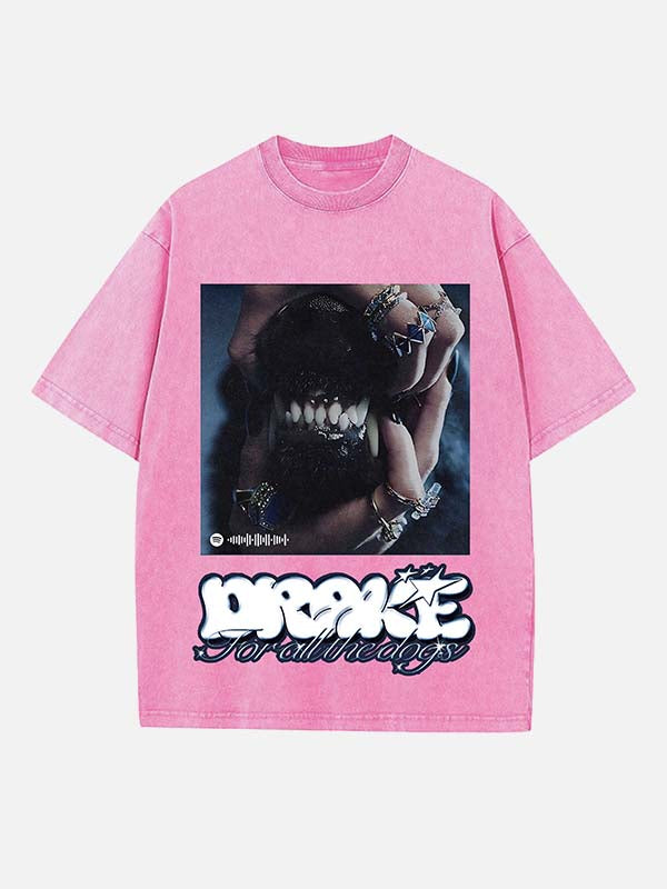 Drake Print Round Neck T-shirt