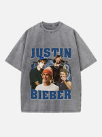 Justin Bieber Print Round Neck T-shirt