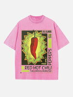 Red Hot Chili Peppers Print Round Neck T-shirt