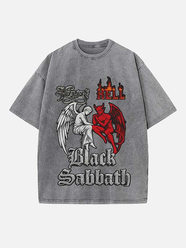 Black Sabbath Print Round Neck T-shirt