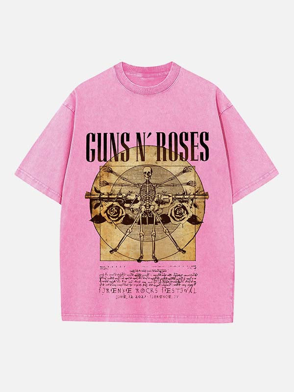 GUNS N' ROSES Print Round Neck T-shirt