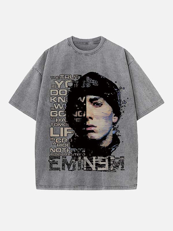 Eminem Print Round Neck T-shirt