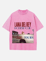 Lana Del Rey Print Round Neck T-shirt