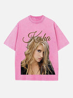 Kesha Print Round Neck T-shirt