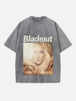Britney Spears Print Round Neck T-shirt