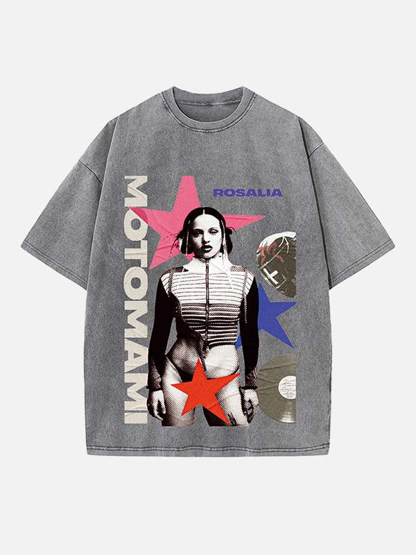 Rosalía Print Round Neck T-shirt