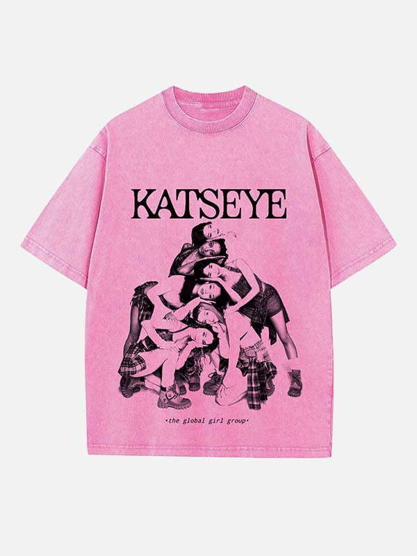 KATSEYE Print Round Neck T-shirt