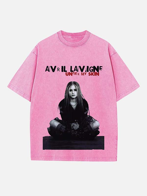 Avril Lavigne Print Round Neck T-shirt