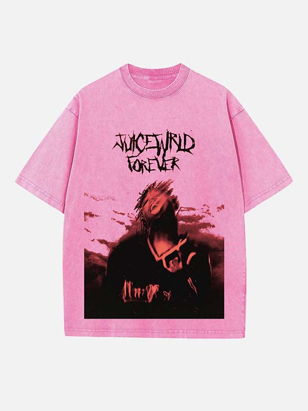 Juice WRLD Print Round Neck T-shirt