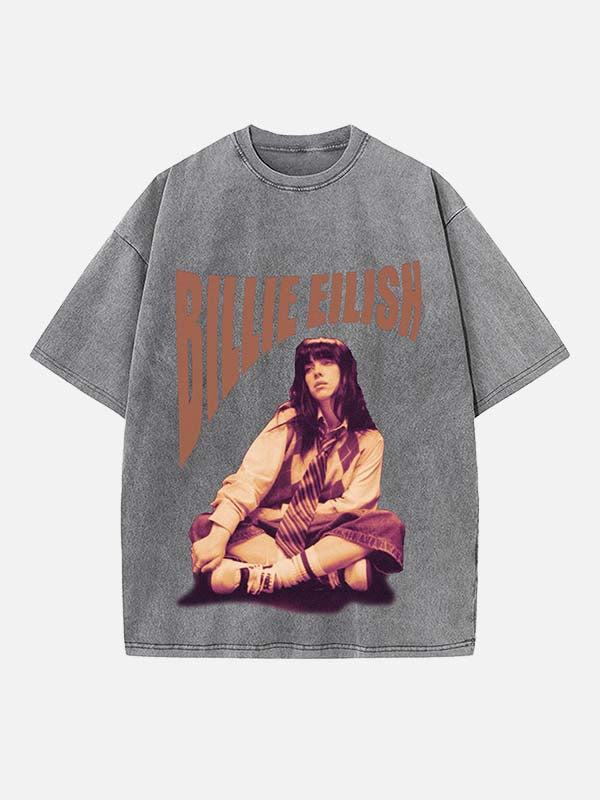 Billie Eilish Print Round Neck T-shirt